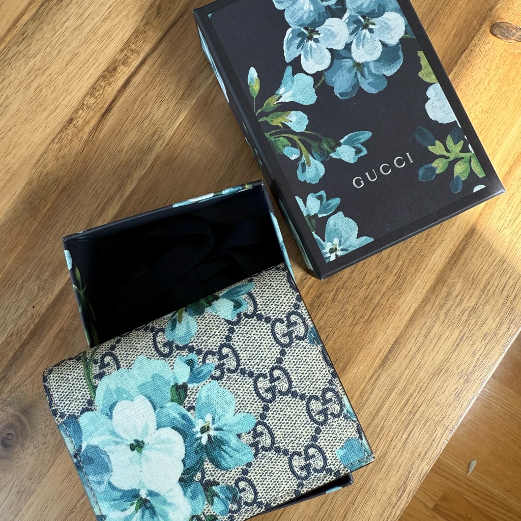 Gucci Blue Blooms Compact Wallet